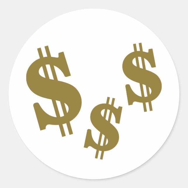 Dollar signs classic round sticker (Front)