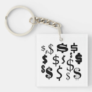 Dollar signs keychain
