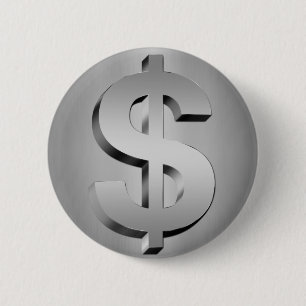 dollar symbol 2 inch round button