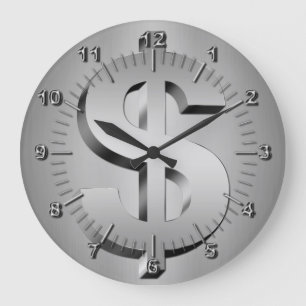 dollar symbol large clock