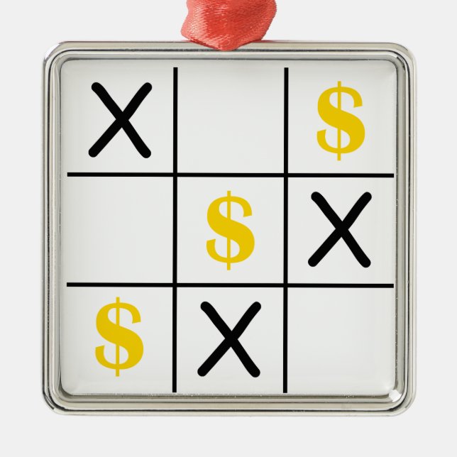 Dollar Tic Tac Toe Metal Ornament (Front)
