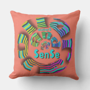 Dollars And $ense Novelty Outdoor Patio Pillow