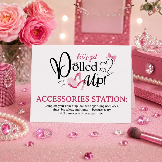 Dolled Up Spa Party Accessories Station Folded  (Creator Uploaded)