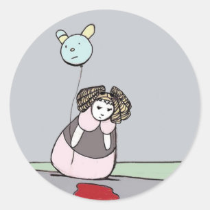 dolls come to life: mystery puddle classic round sticker