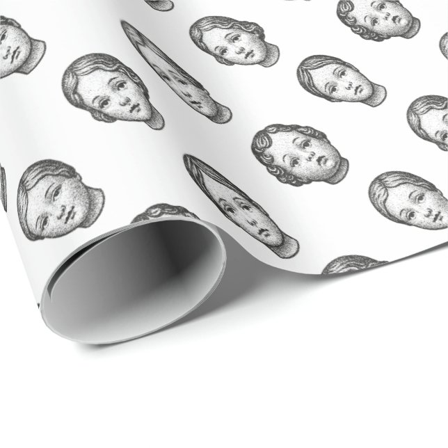 Dolls Faces Wrapping Paper (Roll Corner)