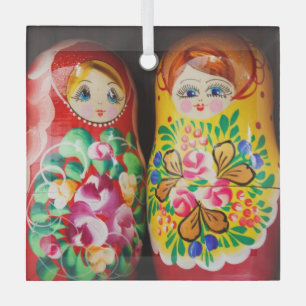 dolls glass ornament