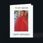 Dolls  TO MY SISTER HAPPY BIRTHDAY Card<br><div class="desc">Dolls in beautiful colored dresses in a shop in Athens Greece</div>