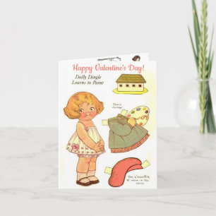 Dolly Dingle Deux Poupées en papier Carte Valentin