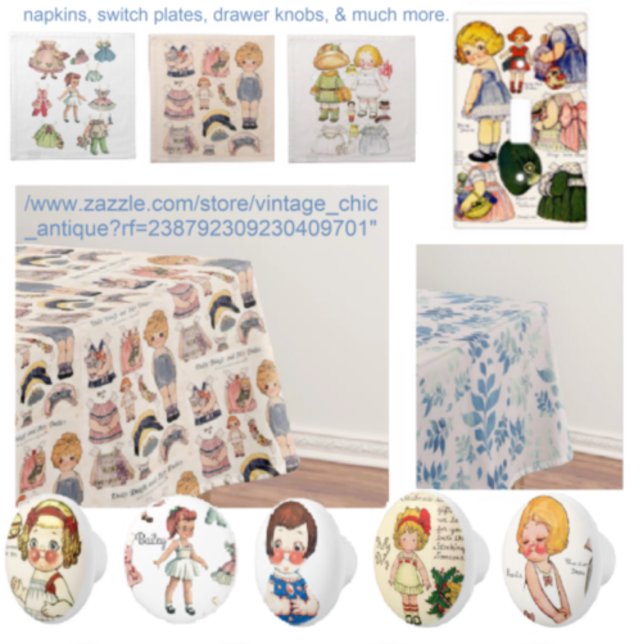 Dolly Dingle Makes a Dress Paper Doll  Ceramic Knob (Creator Uploaded)