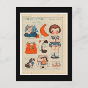 DOLLY DINGLE PAPER DOLL POSTCARD