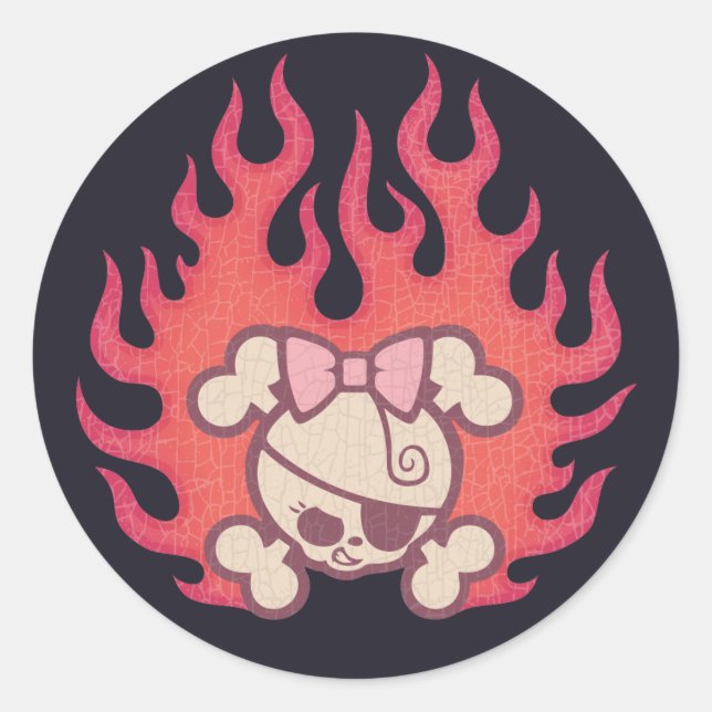 Dolly Flames Classic Round Sticker (Front)
