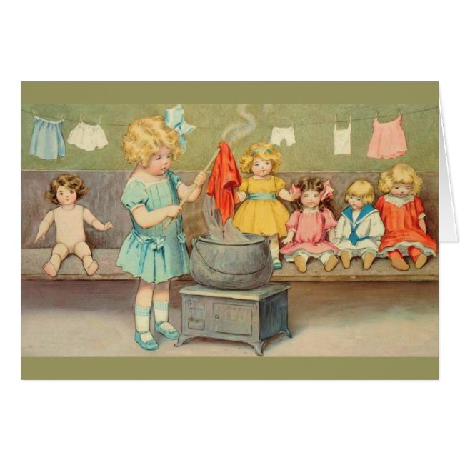 Dolly Lave fille Vintage Jouer Poupées mignonne (Devant horizontal)