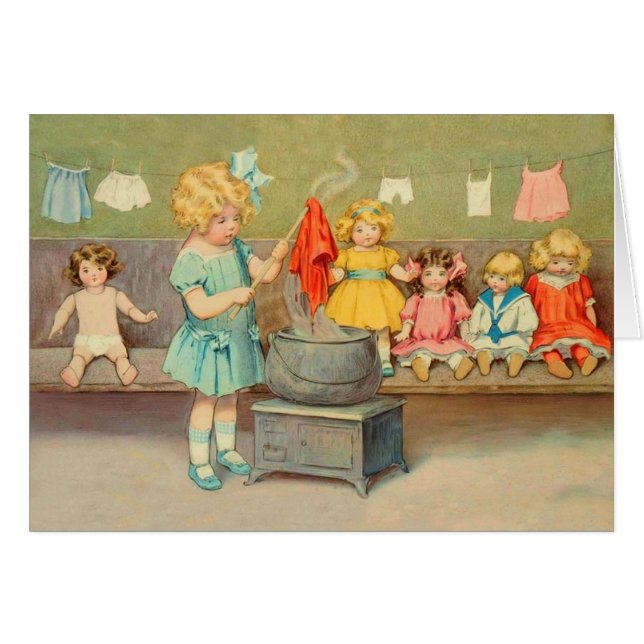 Dolly Lave fille Vintage Jouer Poupées mignonne (Devant horizontal)