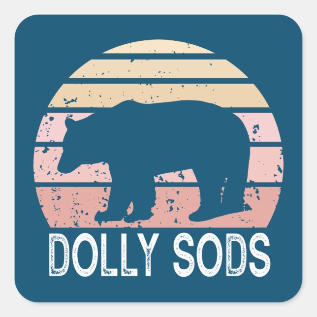 Dolly Sods Wilderness Retro Bear Square Sticker (Front)