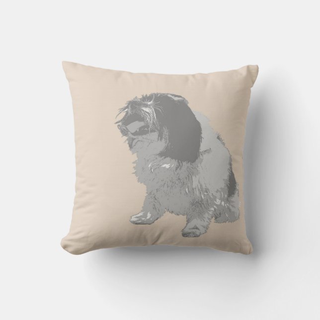 Dolly the dog throw pillow (Front)