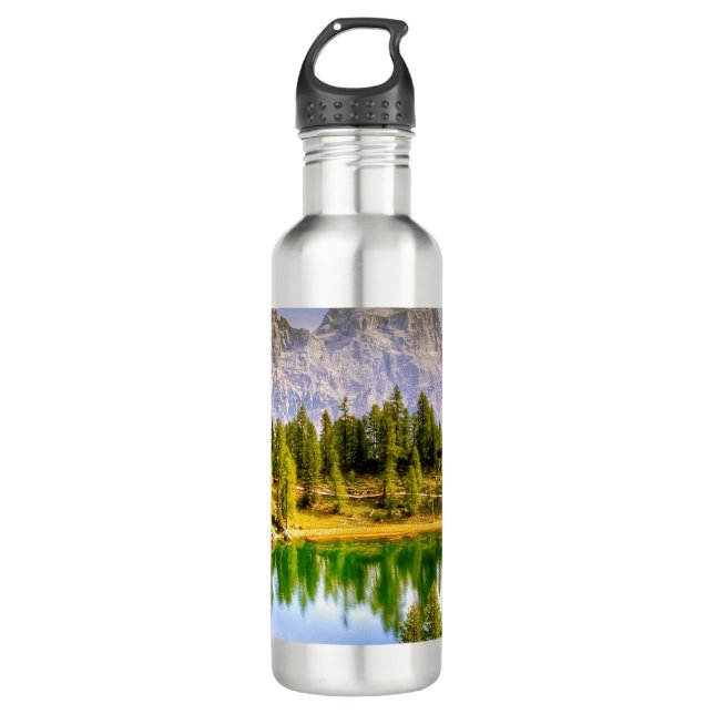 Dolomite Mountains and Lake Stunning Landscape 710 Ml Water Bottle (Front)