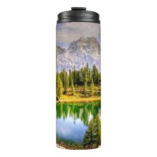Dolomite Mountains and Lake Stunning Landscape Thermal Tumbler