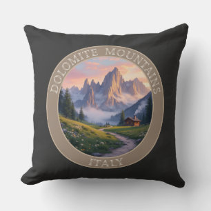 Dolomite Mountains Italy Throw Pillow