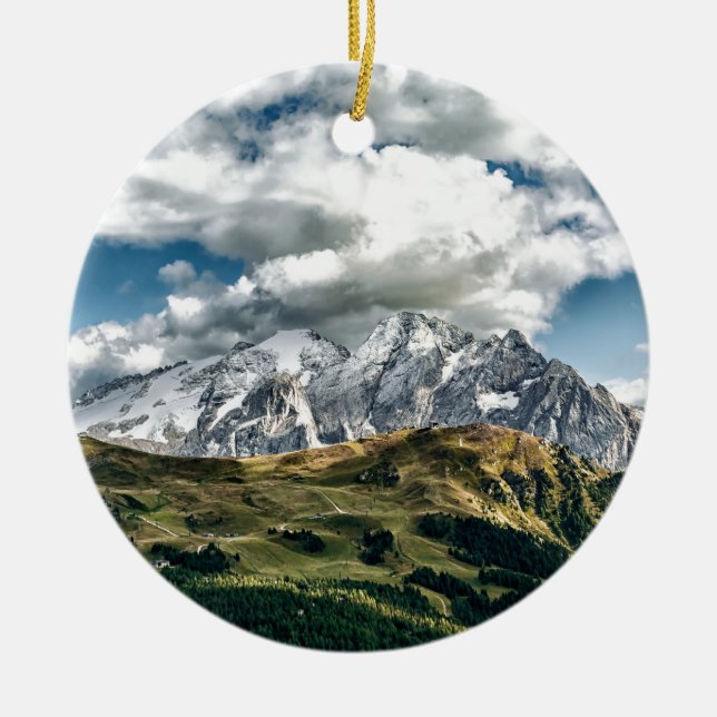 Dolomites alps, Italy Ceramic Ornament (Front)