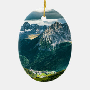 Dolomites alps,Italy Ceramic Ornament