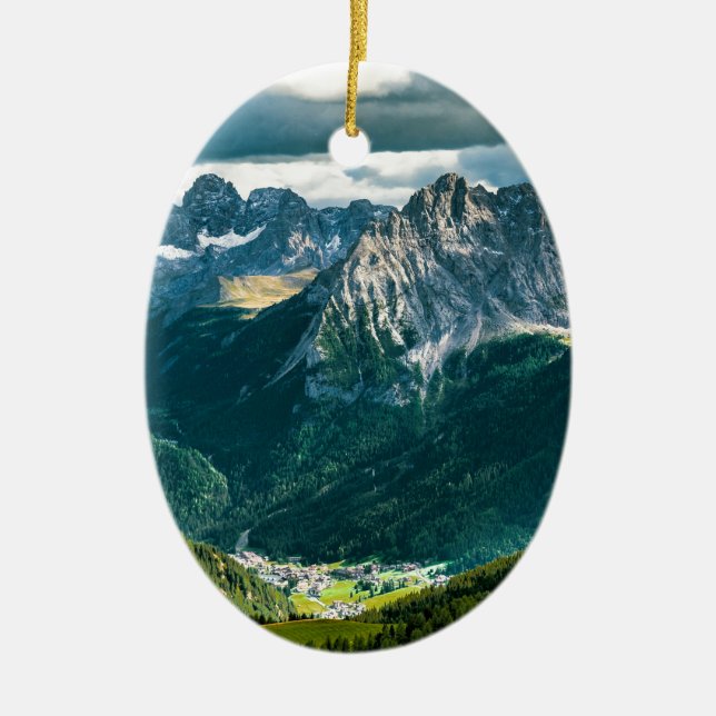 Dolomites alps,Italy Ceramic Ornament (Front)