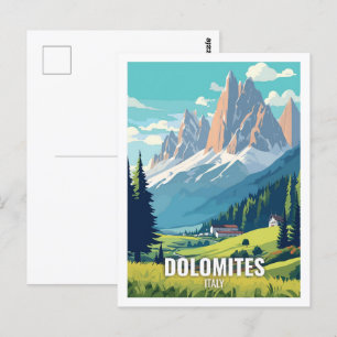 Dolomites Italy Famous Travel Places Postcard