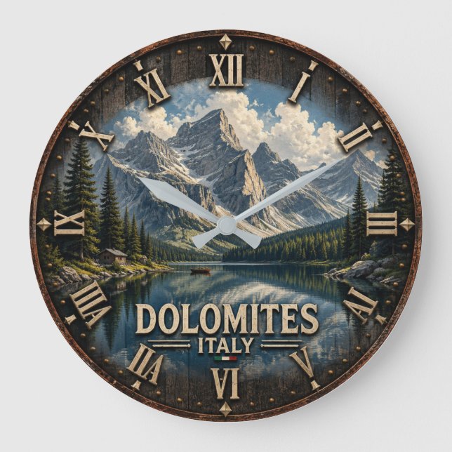 Dolomites Italy Mountain  Large Clock (Front)