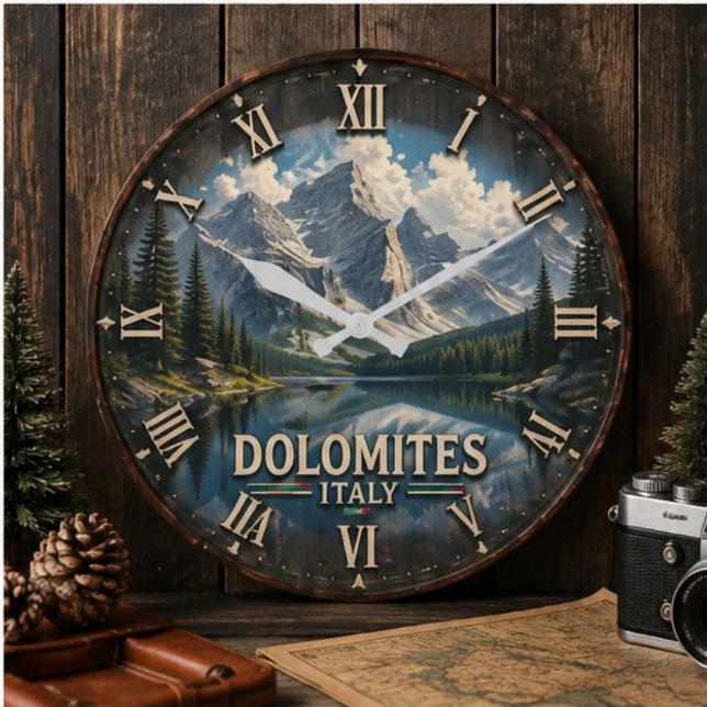 Dolomites Italy Mountain  Large Clock (Creator Uploaded)