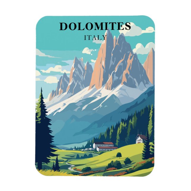Dolomites Italy Mountains Travel  Magnet (Vertical)