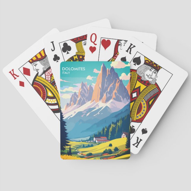 Dolomites Italy Vintage Travel Playing Cards (Back)