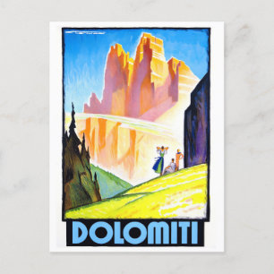 Dolomites Italy vintage travel Postcard