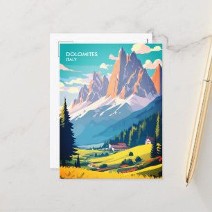Dolomites Italy Vintage Travel Postcard