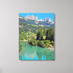 Dolomites lake view canvas print