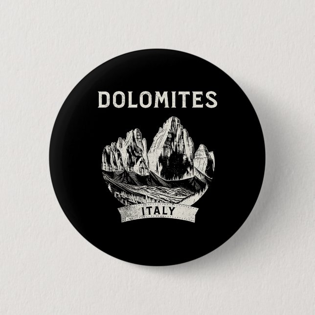 Dolomites Mountain Italy Hiking Climbing  2 Inch Round Button (Front)