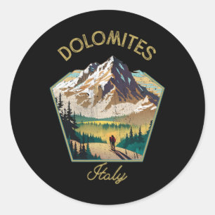 Dolomites Retro Clothing - Dolomites Souvenir Classic Round Sticker