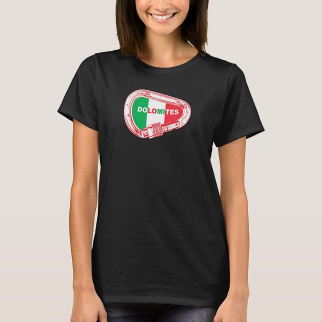 Dolomites Rock Climbing Carabiner T-Shirt (Front)
