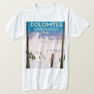 Dolomites Sassongher Mountain Italy travel poster T-Shirt