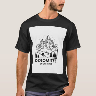 Dolomites Snow Rider Retro Ski T-Shirt   Italian A