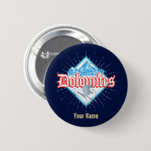 Dolomites South Tirol Retro Skier Vintage Ski 2 Inch Round Button