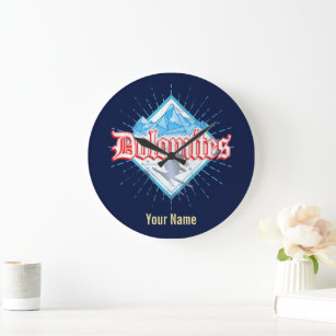 Dolomites South Tirol Retro Skier Vintage Ski Large Clock