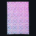 Dolores Tiles Pattern Purple BLue Kitchen Towel<br><div class="desc">Decorate your kitchen with this hand drawn tiles pattern towel. Makes a great housewarming or wedding gift! 
You can customize it and add text too.
Check my shop for lots more colours and patterns plus matching items for your home!</div>