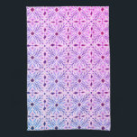 Dolores Tiles Pattern Purple BLue Kitchen Towel<br><div class="desc">Decorate your kitchen with this hand drawn tiles pattern towel. Makes a great housewarming or wedding gift! 
You can customize it and add text too.
Check my shop for lots more colours and patterns plus matching items for your home!</div>