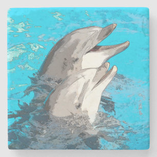 Dolphin20160501 Stone Coaster