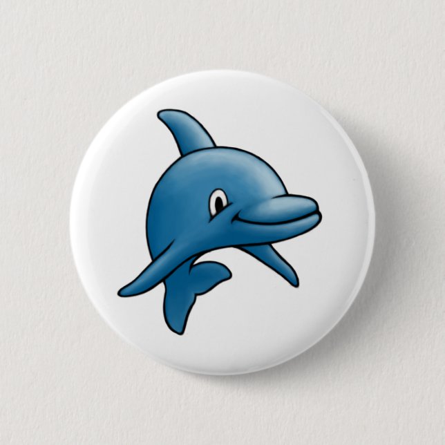 Dolphin 2 Inch Round Button (Front)