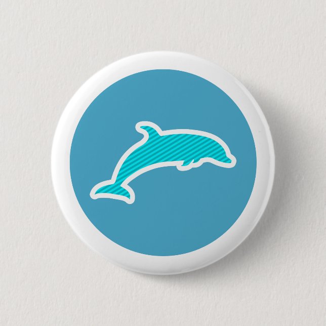 Dolphin 2 Inch Round Button (Front)