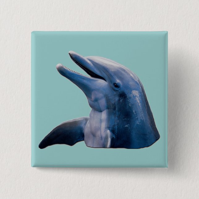 Dolphin 2 Inch Square Button (Front)