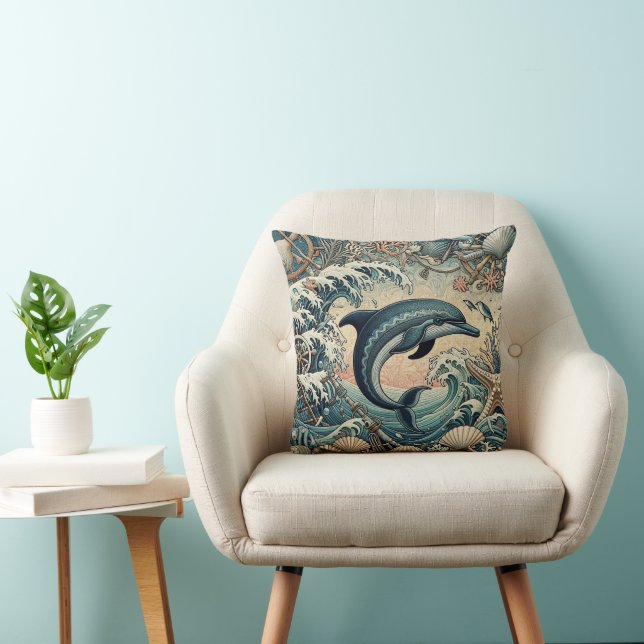 Dolphin  2 throw pillow (Chair)