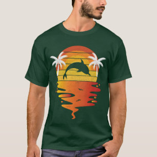 Dolphin 70s vintage retro sunset Dolphin Zookeeper T-Shirt