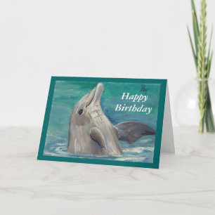 Dolphin aceo Birthday Card