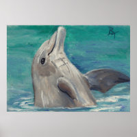 Dolphin aceo Poster Print